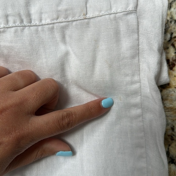 Eileen Fisher 100% Organic Linen Elastic Waist Pull On White Pants Women’s XL - Picture 15 of 16